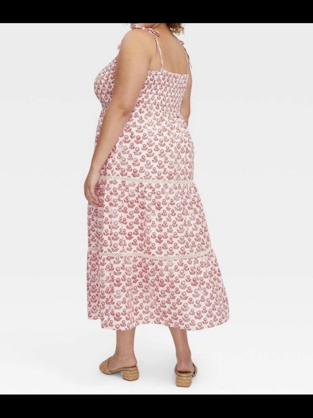 ROLLER RABBIT x Target Women’s White and Red Floral Tiered Maxi Dress - Picture 11 of 14